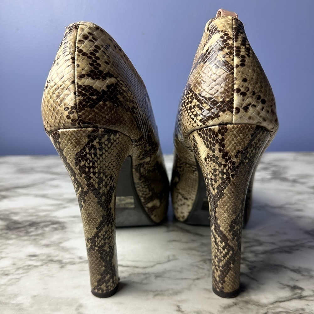Charlotte Russe Snakeskin Open toe Pumps. Women’s Size 10 - Picture 5 of 10